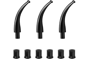Joyoldelf 3pcs Bent Pipe Stem Set - Handmade Tobacco Pipe Stem with 6pcs Pipe Bites, Classic Pipe Stem Fit 9mm Pipe Filter