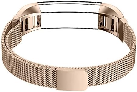 Fitbit Alta &amp; Alta HR Bands (5.5" - 8.7"), Tecson Stainless Steel Milanese Loop Replacement Bracelet Strap with Unique Magnet Lock for Fitbit Alta HR &amp; Fitbit Alta, Champagne Gold