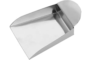 KooingTech Bead Scooper, 2.95 * 2.36 * 0.79inch Bead Scoop for Small Beads, Mini Jewelry Shovel to Sort Scooper, Flat Spade Shovel with Handle, Steel Scoop Shovels for Pearls Gemstones