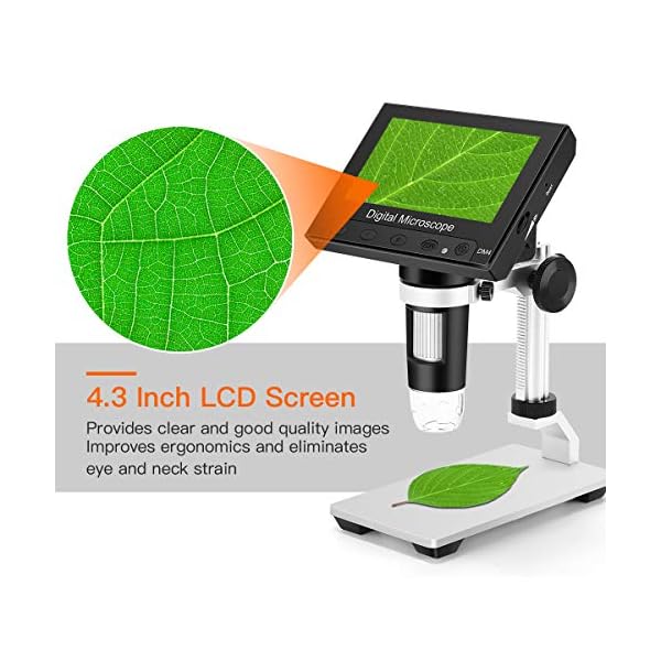 APROTII Digitales Mikroskop LCD 4,3 Zoll FHD 1080P Tragbares Mikroskop Kamera Objektiv 500X / 1000X Video-Recorder 2.0MP – Bild 4