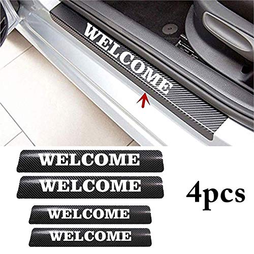 ISEE 360® 4PCS Car Sticker Universal Anti-Scratch Door Sill Car Decal Car Sticker Decal (Welcome)