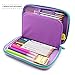 Purple Rainbow Unicorns Girls Big Hardtop Pencil Case with Compartment - Cute School Stationery Supply Organizer Box Pen Holder for Kids Children Toddlers