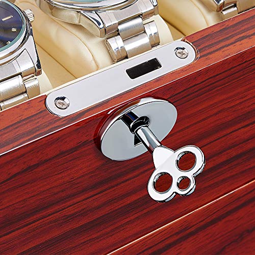 JQUEEN Automatic Wood Watch Winder Display Box 4+9 Storages (Ebony(WJW)) - Thumbnail 6