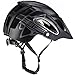 BASE CAMP Mountain Bike Helmet, Bike Helmet with Visor for Adult Men Women, Lightweight Adjustable Cycling MTB Helmet with Helmet Bag (MatteBlack)