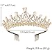 Sppry Women Tiara with Comb - Pearl Crystal Crown for Bridal Queen Princess Girls at Wedding Birthday Pageant (Gold)