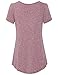 Lyking Women's Scoop Neck Pleated Blouse Top Short Sleeve Tunic Shirt(XXL,Red)