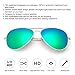 MT MIT Classic Aviator Polarized Mirrored Lens Sunglasses for Men Women 100% UV Protection(Green)