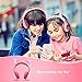 Kids Headphones, LOBKIN Wired Headphones for Kids, Cat Ear LED Light Up Adjustable Headband, Stereo Sound Headsets Childrens Headphones on Ear (Pink)