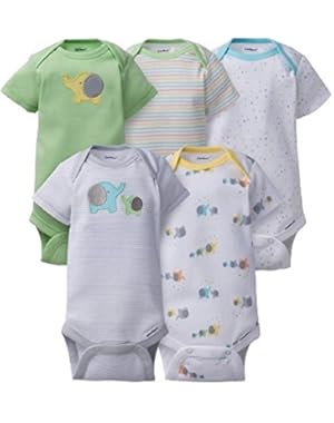 Baby 5 Pack Onesies, Elephants, 0-3M
