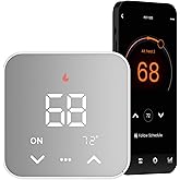 Smart Thermostat for House, WiFi Thermostat Compatible with Alexa and Google Assistant,7day x 8period Programmable Control Tuya/Smart Life, Energy Saving, C-Wire Require