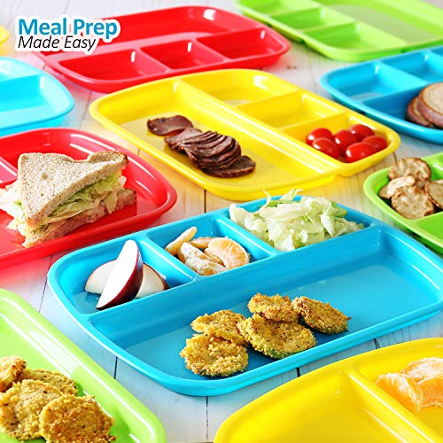 Divided Plastic Kids Tray Set Of 12 Plastic lunch Trays