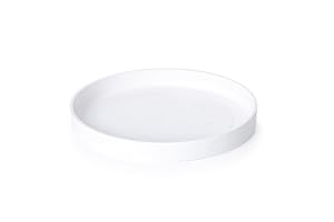 Phoenix Vine 12 Inch Plastic Plant Saucer Water Drip Tray, Heavy Sturdy Round Plant Drainage Tray for Indoors Outdoor, Matte White, 21-TY-12W-1