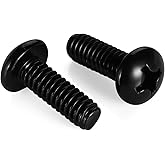 8-32 x 3/8" Pan Head Machine Screws, Stainless Steel 18-8 Black Finish, Fully Threaded, 100 PCS