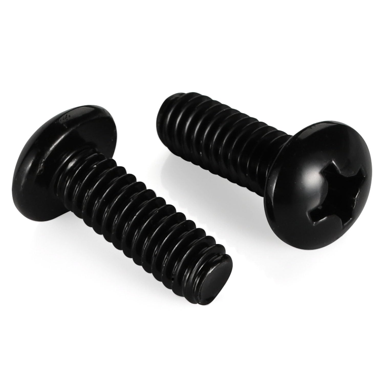 Photo 1 of 10-24 x 3/4" Pan Head Machine Screws, Stainless Steel 18-8 Black Finish, Fully Threaded, 50 PCS