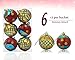 SANNO Christmas Tree Decorations Balls Ornaments Painting & Glittering Ball Shatterproof for Holiday Wedding Party, 6 Pcs, 60mm/2.36