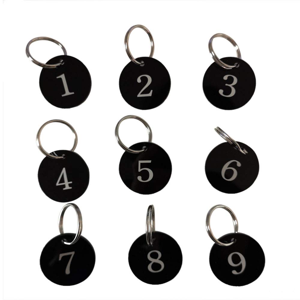 Sourcemall Acrylic Numbered Tags with Key Ring (1-100)