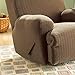 SureFit Stretch Pinstripe 1-Piece - Recliner Slipcover - Taupe