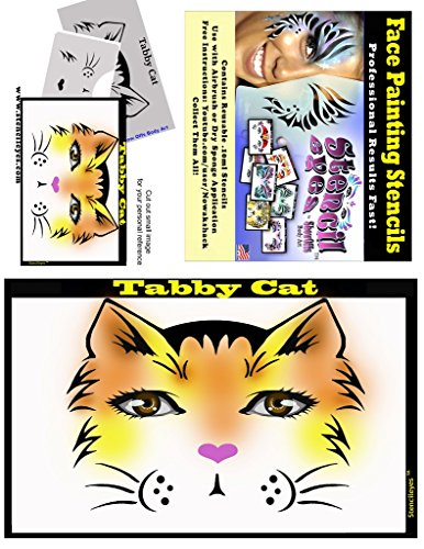 Face Painting Stencil - StencilEyes Tabby Cat