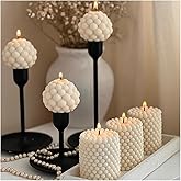 SENCCO Silicone Candle Molds, 3D Bubble Cylinder Scented Candle Mold, Cozy Atmosphere Design, Colorless, BPA Free, Silicone Molds for Candle Making, DIY, Resin, Wax, Soap, Clay, Chocolate Etc