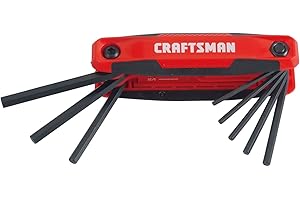 CRAFTSMAN Folding Hex Key Set SAE, 9 Keys with Ergonomic Rubber Grip (CMHT26006)