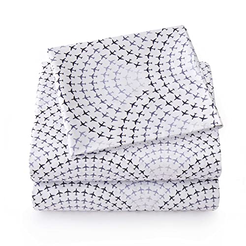 1500 Supreme Kids Bed Sheet Collection - Fun Colorful and Comfortable Boys and Girls Toddler Sheet Sets - Deep Pocket Wrinkle Free Soft and Cozy Bedding - Twin, Airplanes