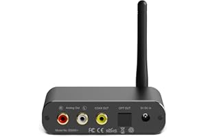 YMOO HD Bluetooth 5.1 Receiver, HiFi Bluetooth DAC Receiver Dual Link Aptx LL, Analog L/R RCA/Optical Coax Output, Lossless Bluetooth Receiver for Home Stereo Smartphone PC Tablet Subwoofer Speaker