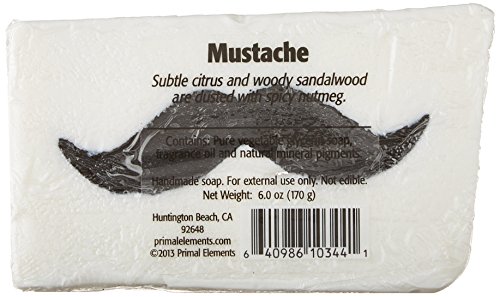 Primal Elements Bar Soap, Mustache, 6.0 Ounce
