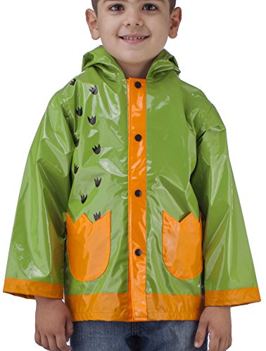 Little Boy's Dinosaurs Green Raincoat - Size 2T - Thumbnail 2