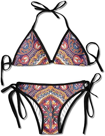 Guiping Womens Arabic Ornamental Rug Pattern Inspired Design With Flowers And Leaves Sexy Biniki Swimwear Swimsuit Bathing Beach Swimming Suit