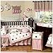 Sweet Jojo Designs Contemporary Pink and Brown Modern Polka Dot Baby Girl Bedding 9pc Crib Set