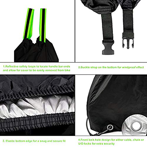 IPSXP Waterdichte fietshoes, 210D Oxford-weefsel, hoogwaardige fietshoes, waterdicht, met zak, zwart - Image 4