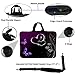 Meffort Inc 15 15.6 inch Neoprene Laptop Sleeve Bag Carrying Case with Hidden Handle and Adjustable Shoulder Strap - Purple Butterfly Heart