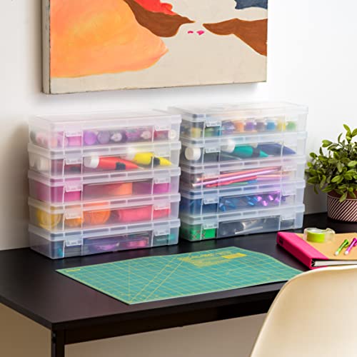 IRIS USA 10Pack Large Plastic Hobby Art Craft Supply Organizer Storage
