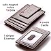 Leather Money Clip Minimalist Wallet - Front Pocket Thin Slim Card Holder RFID