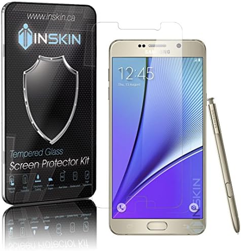 [2-PACK] Inskin ™ Ultra Slim 0.3mm HD Tempered Glass Screen Protector kit for Samsung® Galaxy Note 5 (2015). Polished edges. Oleophobic coating. 9H Hardness. Inskin ™ Retail Packaging.