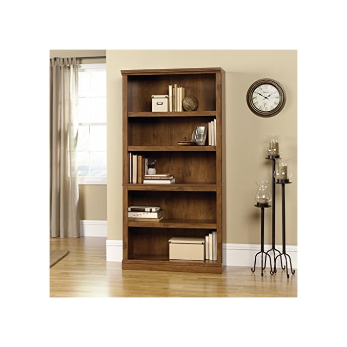 Sauder 5Shelf Split Bookcase, Oiled Oak finish LAVORIST