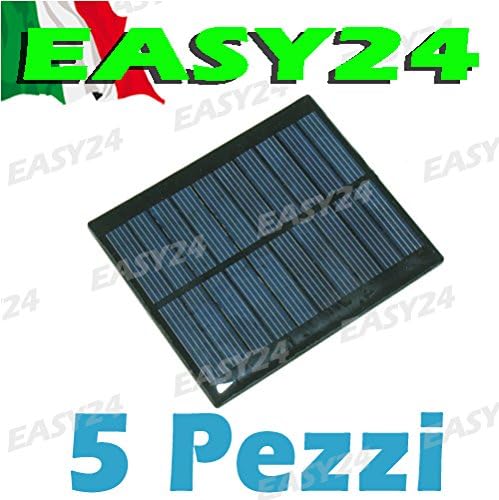 Lotto 5 Pieces Mini Cell Photovoltaic Solar Panel 6 V 45 mA Cell Inserts pannellino