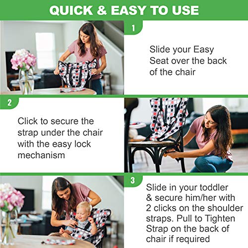 Cozy Cover Easy Seat Portable High Chair (Blue) - Quick, Easy, Convenient Cloth Travel High Chair Fits in Your Hand Bag So That You Can Have It With You Everywhere For a Happier, Safer Infant/Toddler