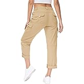 YSENTO Womens Cargo Hiking Pants with Pockets Lightweight Stretch Quick Dry Camping Travel Pants Roll Up