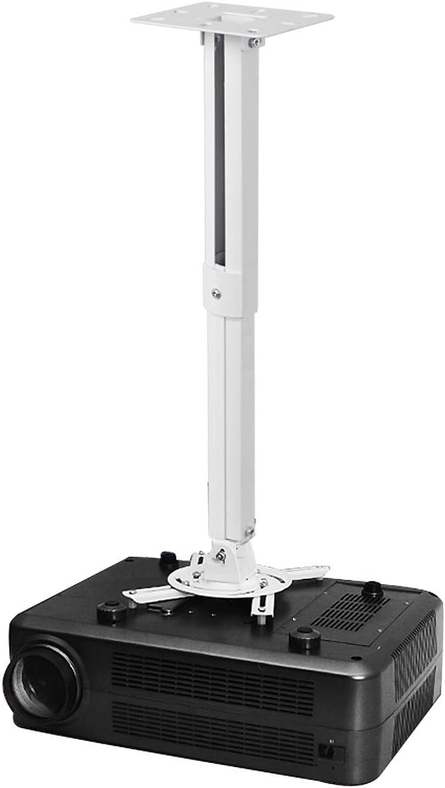 suptek White Universal Projector Ceiling Mount Bracket Fits Flat or Sloped Ceiling Height Adjustable with Extendable Length for LCD/DLP Projectors (PR05): Office Products