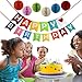 GreenLion Premium Happy Birthday Banner With Tissue Pom Poms And Garland Flags For Birthday Party Multi Colour Decoration Set