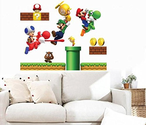 Super Mario bros Boy Room Kids Room Nursery Art Decal Wall Stickers # WALL029