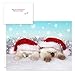 Christmas Cats Holiday Card Assortment Pack / 25 Seasonal Kitten Greeting Cards And Envelopes / 5 Sleeping Santa Animal Designs And Christmas Messages