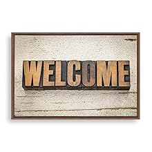 signwin Framed Canvas Wall Art Welcome Canvas Prints Home Artwork Decoration for Living Room,Bedroom - 16x24 inches