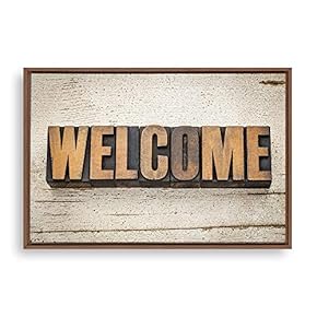 Framed Canvas Wall Art Welcome Canvas Prints Home Artwork Decoration for Living Room,Bedroom - 16x24 inches