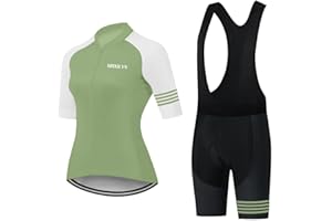 MOXILYN Women Cycling Jersey Set Short Sleeve and Bike Short Bib with 20D Padded Quick Dry Breathable XS-3XL
