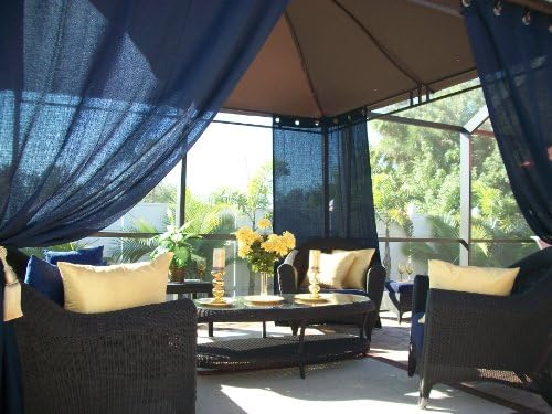 35% OFF TODAY! FINAL..ON CLEARANCE!! Indoor/Outdoor Gazebo Patio Drapes ..Royal Blue "Sheer".. 50"W X 84"L