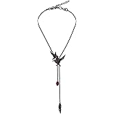 MASW Glamorous Black Crow pendant necklace with Gothic vibe long necklace ladies fashion accessory M3357