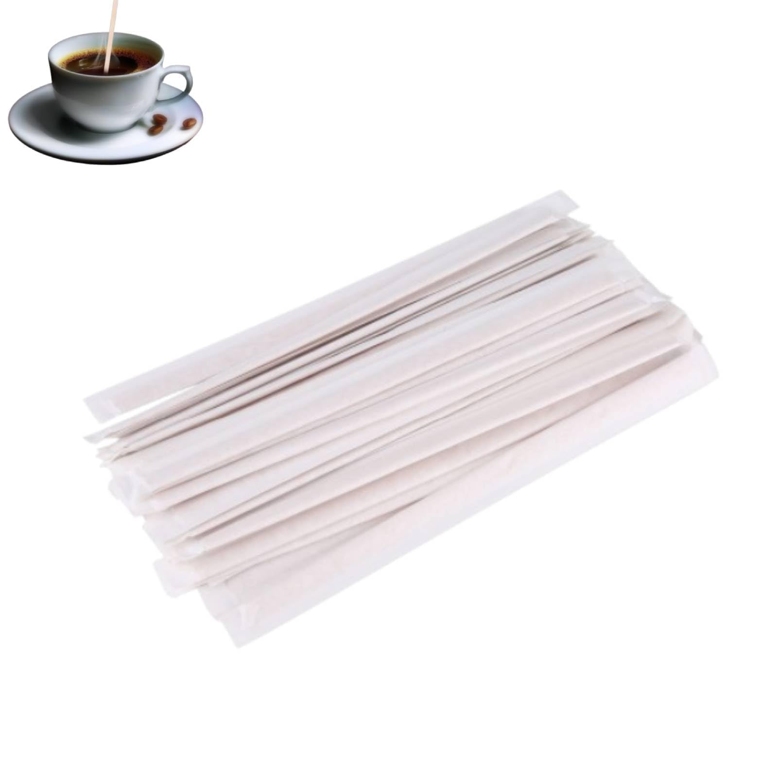 1000pcs Coffee Stirrers Wood, Wood Stirrers for Coffee Wood Coffee Stirrers Wood Coffee Stir Sticks Tea Stirrers Corn Candy Stick Individually Paper Wrapped