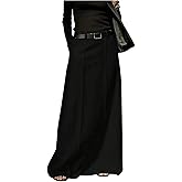 SHENHE Women's Plus Size Fall Maxi Skirt Elastic Waist Elegant A Line Flowy Long Skirt